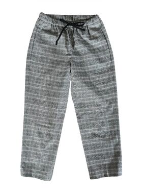 Babaton Aritzia Gray Plaid Drawstring Pants